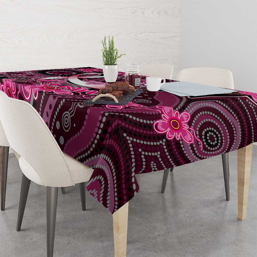 Breast Cancer Australian Aboriginal Tablecloth I Wear Pink Because I Love My Cousin