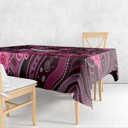 Breast Cancer Australian Aboriginal Tablecloth I Wear Pink Because I Love My Cousin