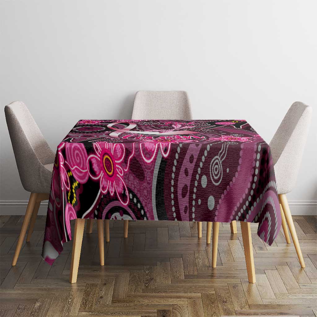 Breast Cancer Australian Aboriginal Tablecloth I Wear Pink Because I Love My Cousin