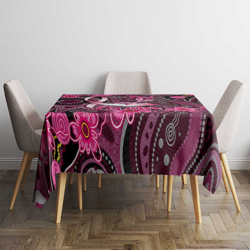 Breast Cancer Australian Aboriginal Tablecloth I Wear Pink Because I Love My Cousin
