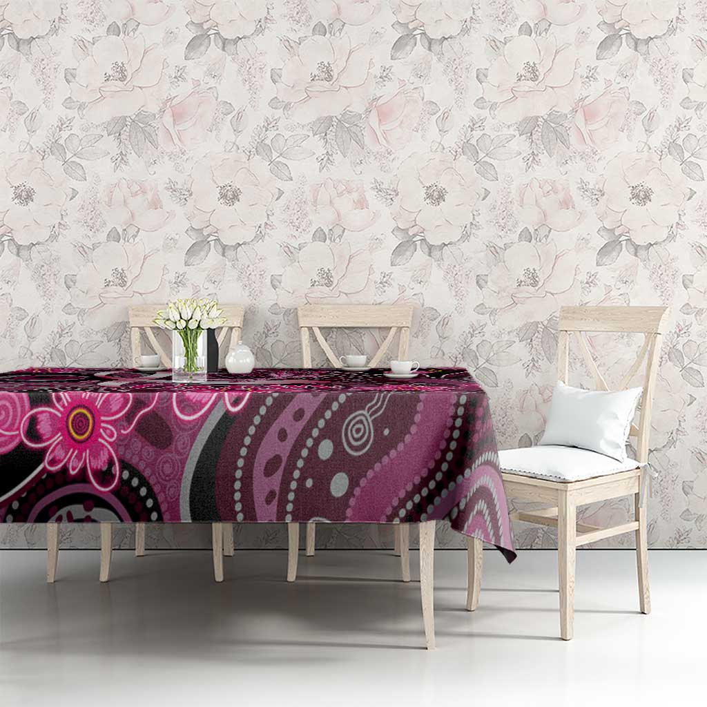 Breast Cancer Australian Aboriginal Tablecloth I Wear Pink Because I Love My Cousin
