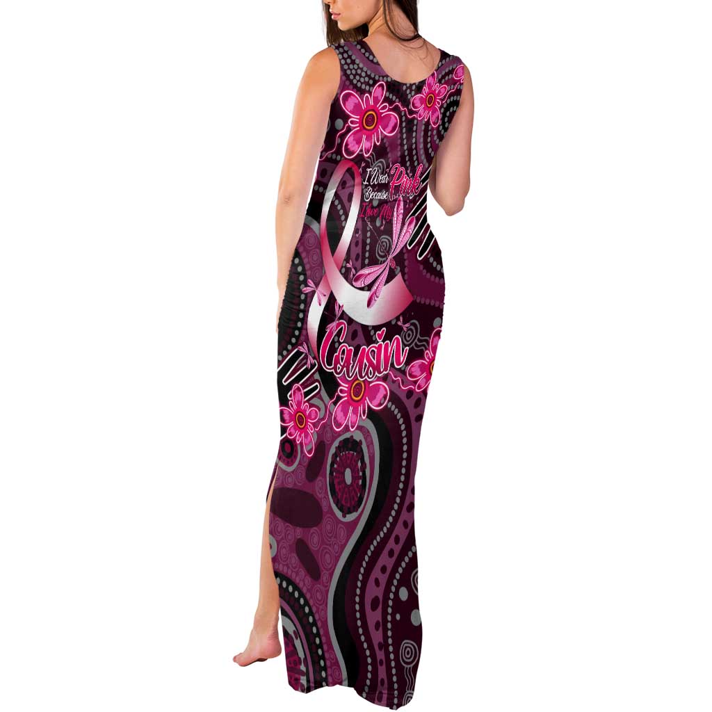 Breast Cancer Australian Aboriginal Tank Maxi Dress I Wear Pink Because I Love My Cousin