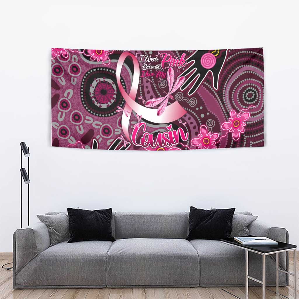 Breast Cancer Australian Aboriginal Tapestry I Wear Pink Because I Love My Cousin