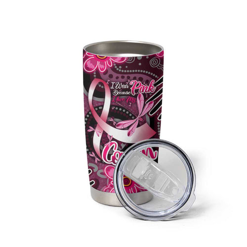 Breast Cancer Australian Aboriginal Tumbler Cup I Wear Pink Because I Love My Cousin