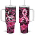 Breast Cancer Australian Aboriginal Tumbler With Handle I Wear Pink Because I Love My Cousin