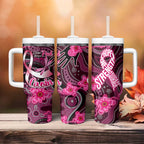 Breast Cancer Australian Aboriginal Tumbler With Handle I Wear Pink Because I Love My Cousin