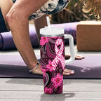 Breast Cancer Australian Aboriginal Tumbler With Handle I Wear Pink Because I Love My Cousin