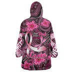 Breast Cancer Australian Aboriginal Wearable Blanket Hoodie I Wear Pink Because I Love My Cousin