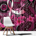 Breast Cancer Australian Aboriginal Window Curtain I Wear Pink Because I Love My Cousin