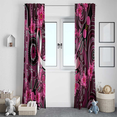Breast Cancer Australian Aboriginal Window Curtain I Wear Pink Because I Love My Cousin