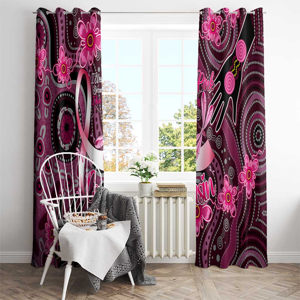 Breast Cancer Australian Aboriginal Window Curtain I Wear Pink Because I Love My Cousin