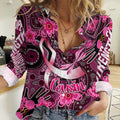 Breast Cancer Australian Aboriginal Women Casual Shirt I Wear Pink Because I Love My Cousin
