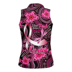 Breast Cancer Australian Aboriginal Women Sleeveless Polo Shirt I Wear Pink Because I Love My Cousin