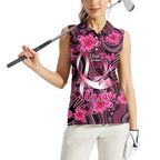 Breast Cancer Australian Aboriginal Women Sleeveless Polo Shirt I Wear Pink Because I Love My Cousin