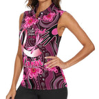 Breast Cancer Australian Aboriginal Women Sleeveless Polo Shirt I Wear Pink Because I Love My Cousin