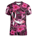 Breast Cancer Australian Aboriginal Women V-Neck T-Shirt I Wear Pink Because I Love My Cousin