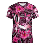 Breast Cancer Australian Aboriginal Women V-Neck T-Shirt I Wear Pink Because I Love My Cousin