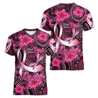 Breast Cancer Australian Aboriginal Women V-Neck T-Shirt I Wear Pink Because I Love My Cousin