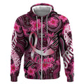 Breast Cancer Australian Aboriginal Zip Hoodie I Wear Pink Because I Love My Cousin
