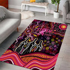 Breast Cancer Aboriginal Area Rug Australian Indigenous Never Give Up - Faith Hope Love