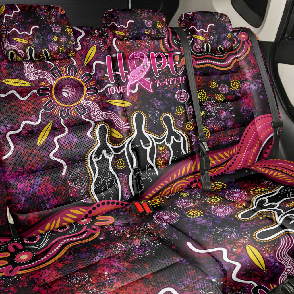 Breast Cancer Aboriginal Back Car Seat Cover Australian Indigenous Never Give Up - Faith Hope Love