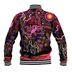 Breast Cancer Aboriginal Baseball Jacket Australian Indigenous Never Give Up - Faith Hope Love