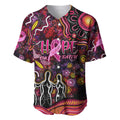 Breast Cancer Aboriginal Baseball Jersey Australian Indigenous Never Give Up - Faith Hope Love