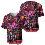 Breast Cancer Aboriginal Baseball Jersey Australian Indigenous Never Give Up - Faith Hope Love