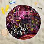 Breast Cancer Aboriginal Beach Blanket Australian Indigenous Never Give Up - Faith Hope Love