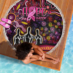 Breast Cancer Aboriginal Beach Blanket Australian Indigenous Never Give Up - Faith Hope Love