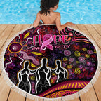 Breast Cancer Aboriginal Beach Blanket Australian Indigenous Never Give Up - Faith Hope Love