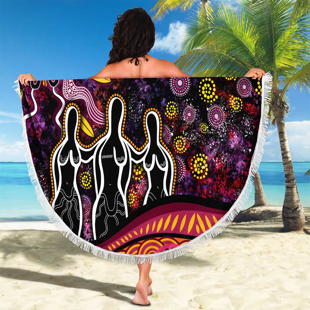 Breast Cancer Aboriginal Beach Blanket Australian Indigenous Never Give Up - Faith Hope Love