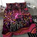 Breast Cancer Aboriginal Bedding Set Australian Indigenous Never Give Up - Faith Hope Love
