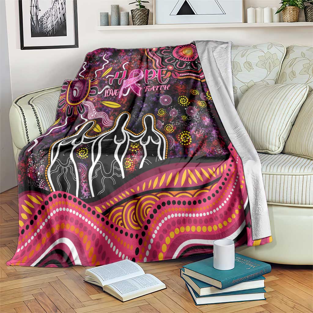 Breast Cancer Aboriginal Blanket Australian Indigenous Never Give Up - Faith Hope Love