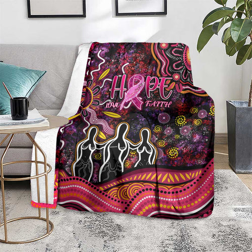 Breast Cancer Aboriginal Blanket Australian Indigenous Never Give Up - Faith Hope Love