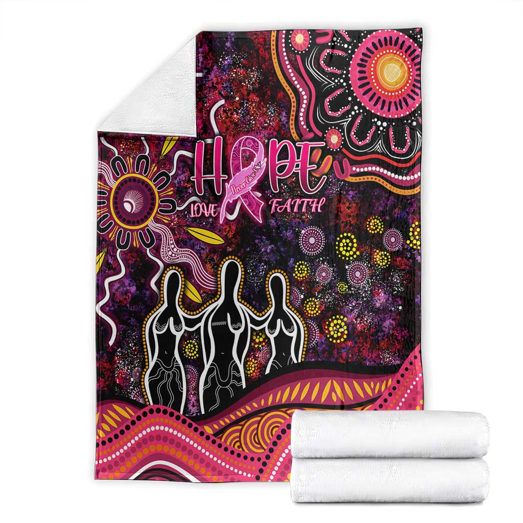 Breast Cancer Aboriginal Blanket Australian Indigenous Never Give Up - Faith Hope Love