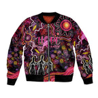 Breast Cancer Aboriginal Bomber Jacket Australian Indigenous Never Give Up - Faith Hope Love