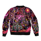 Breast Cancer Aboriginal Bomber Jacket Australian Indigenous Never Give Up - Faith Hope Love