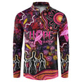 Breast Cancer Aboriginal Button Sweatshirt Australian Indigenous Never Give Up - Faith Hope Love