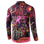 Breast Cancer Aboriginal Button Sweatshirt Australian Indigenous Never Give Up - Faith Hope Love
