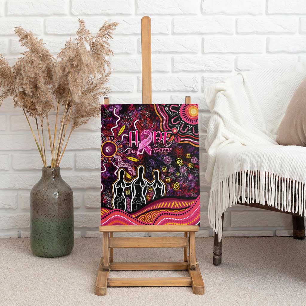 Breast Cancer Aboriginal Canvas Wall Art Australian Indigenous Never Give Up - Faith Hope Love
