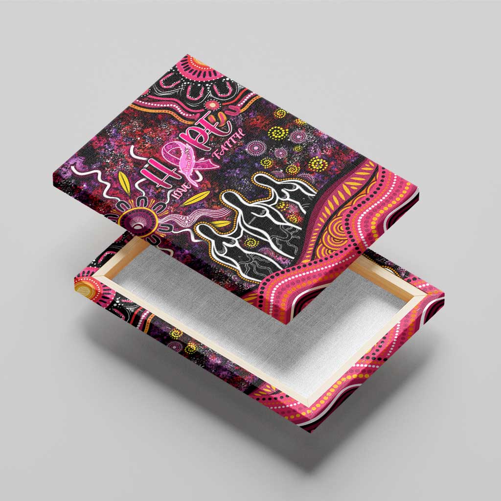 Breast Cancer Aboriginal Canvas Wall Art Australian Indigenous Never Give Up - Faith Hope Love