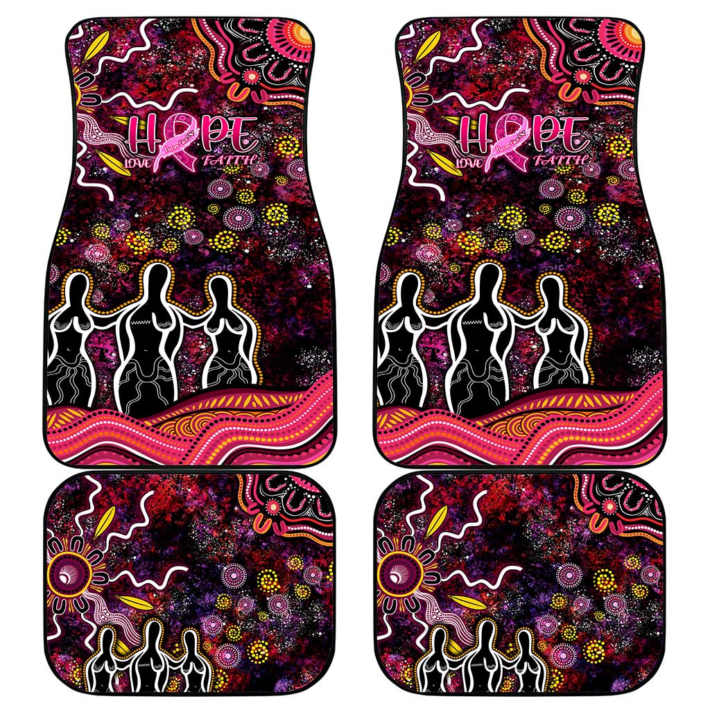 Breast Cancer Aboriginal Car Mats Australian Indigenous Never Give Up - Faith Hope Love