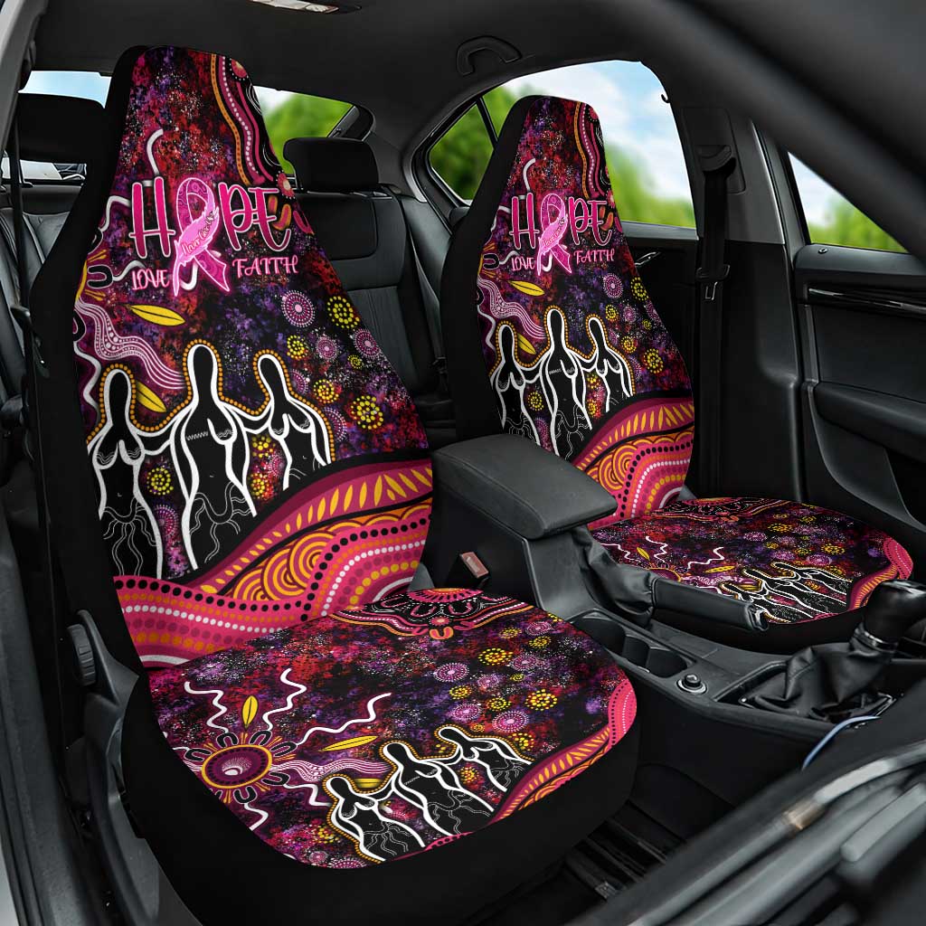 Breast Cancer Aboriginal Car Seat Cover Australian Indigenous Never Give Up - Faith Hope Love