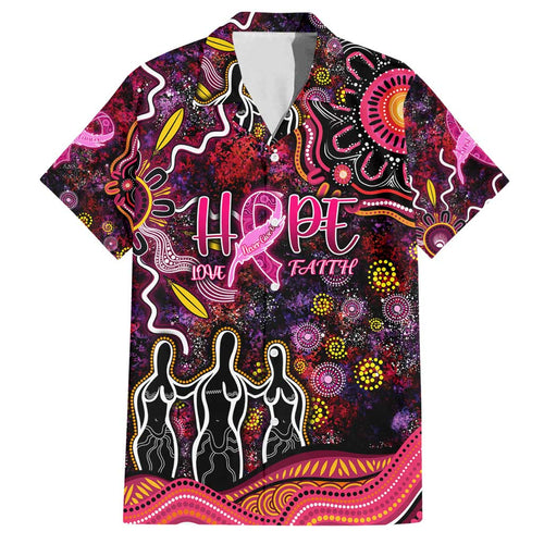 Breast Cancer Aboriginal Family Matching Long Sleeve Bodycon Dress and Hawaiian Shirt Australian Indigenous Never Give Up - Faith Hope Love