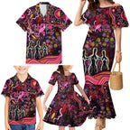Breast Cancer Aboriginal Family Matching Mermaid Dress and Hawaiian Shirt Australian Indigenous Never Give Up - Faith Hope Love