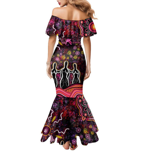 Breast Cancer Aboriginal Family Matching Mermaid Dress and Hawaiian Shirt Australian Indigenous Never Give Up - Faith Hope Love