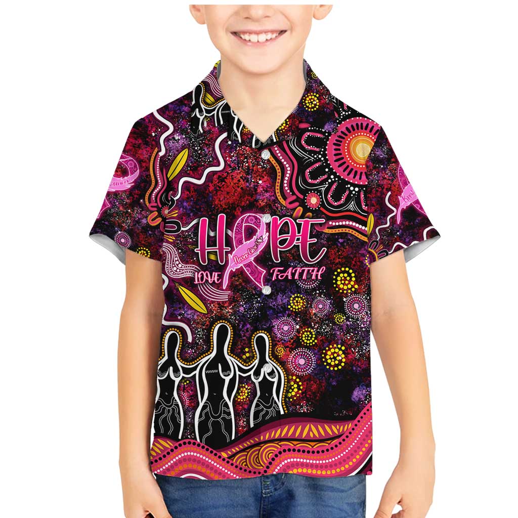 Breast Cancer Aboriginal Family Matching Mermaid Dress and Hawaiian Shirt Australian Indigenous Never Give Up - Faith Hope Love