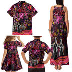 Breast Cancer Aboriginal Family Matching Tank Maxi Dress and Hawaiian Shirt Australian Indigenous Never Give Up - Faith Hope Love