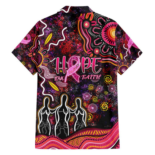 Breast Cancer Aboriginal Family Matching Tank Maxi Dress and Hawaiian Shirt Australian Indigenous Never Give Up - Faith Hope Love